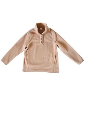 J. Crew Tan Button-Front Sherpa Pullover Sweater